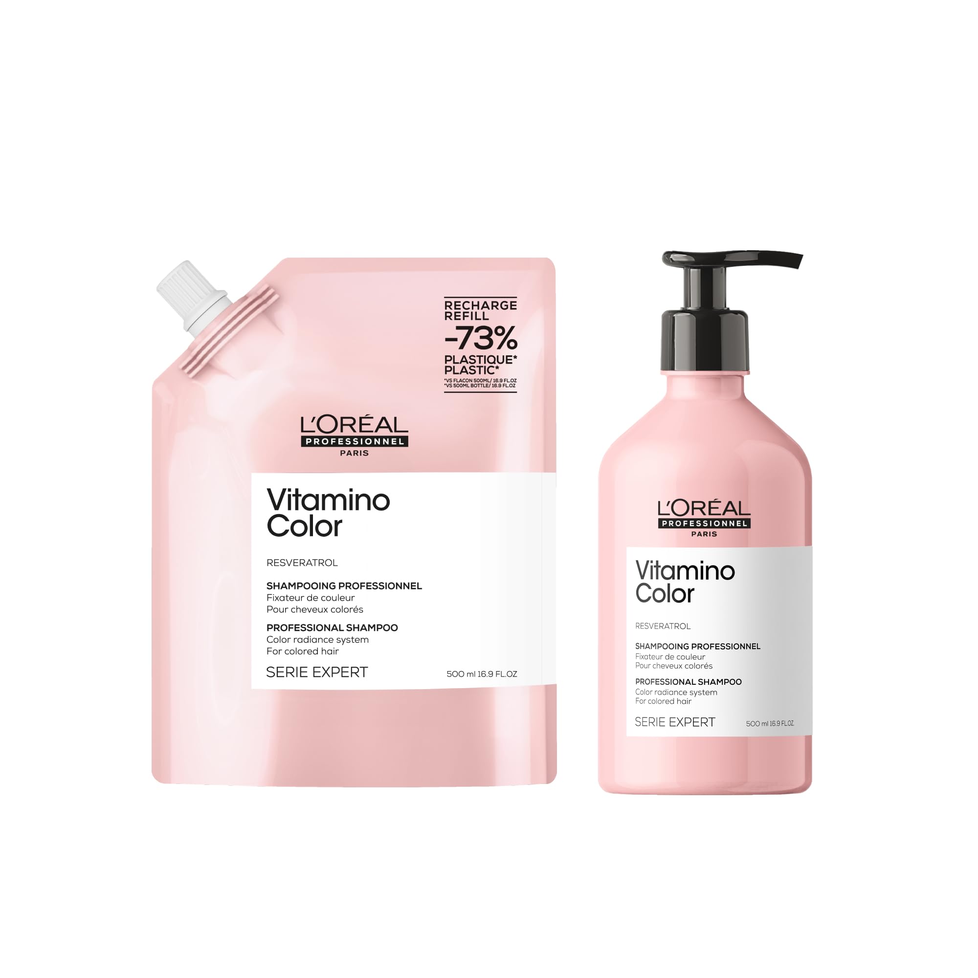L'Oréal Professionnel Shampoo and Refill - Vitamino Color Coloured Hair - Resveratrol - Help Protect and Nourish