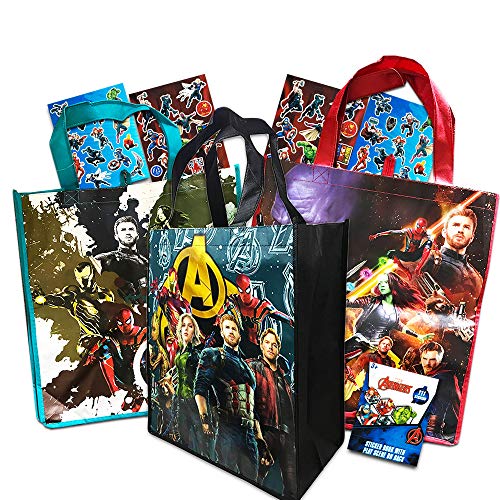 Avengers Marvel Tote Bags Value Pack -- 3 Reusable Tote Party Bags