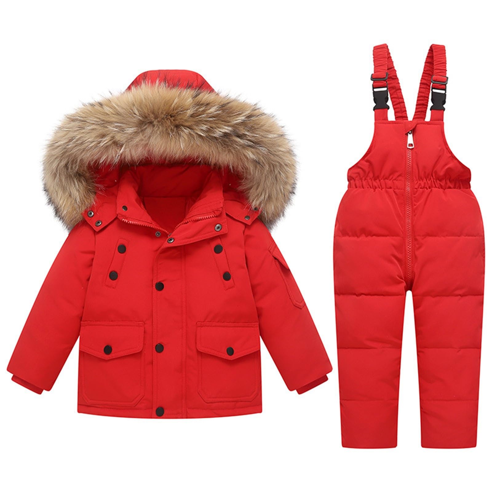 Générique Hiver Ensemble de Ski Enfant, Tenue de Ski Imperméable à la Neige Combinaison Enfant Combi Fille Imperméable à la Neige Snowsuit Combinaison 4 Ans pour 1-5 Ans