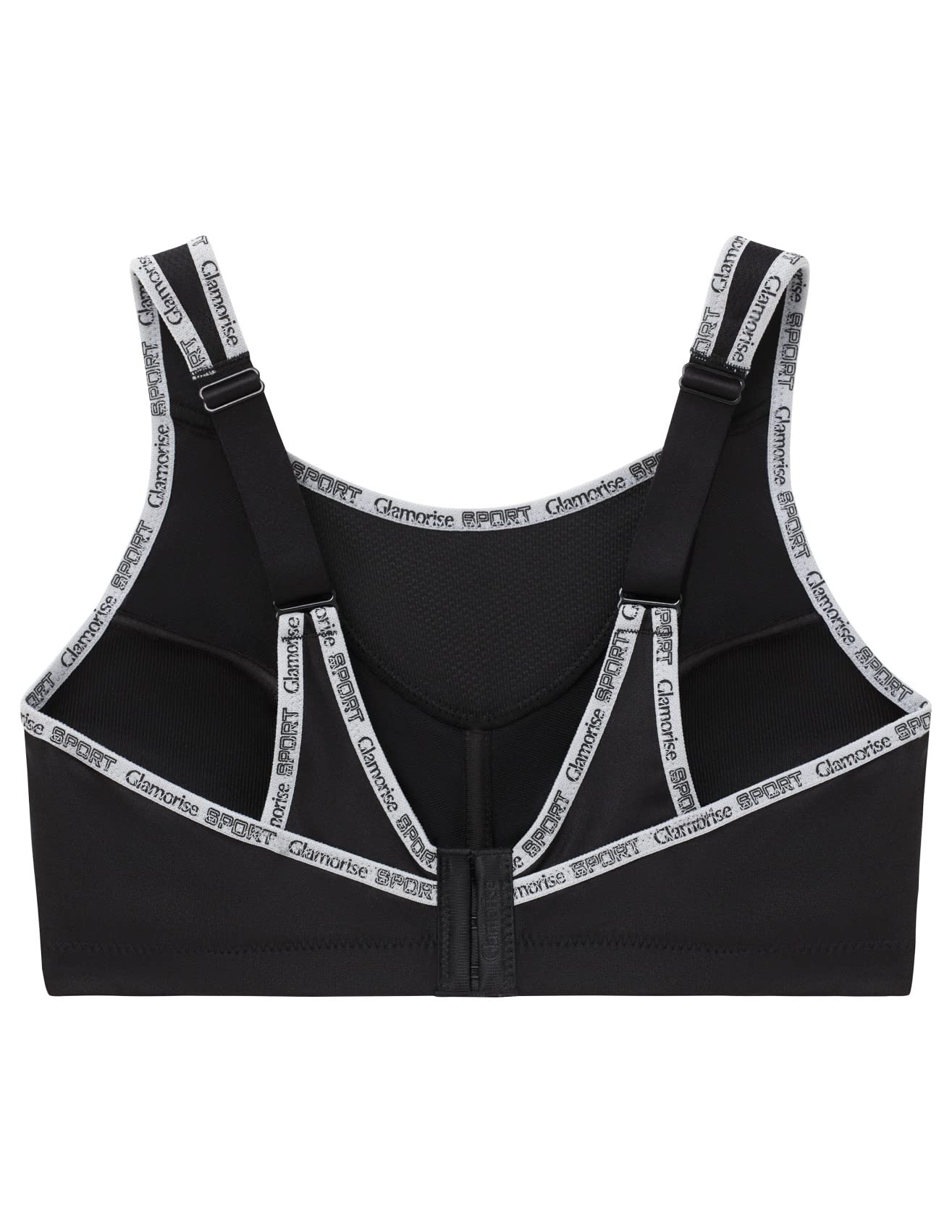Glamorise Biustonosz damski z perfekcyjnym trzymaniem sportowy biustonosz, czarny, 115F