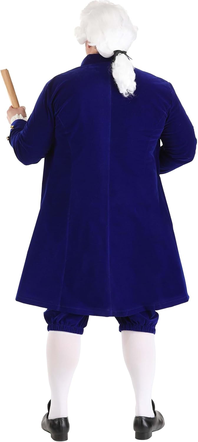 Men's Plus Sise Thomas Jefferson Costume | American Founding Father Outfit w/Jacket, Vest, & Pants - Image 3