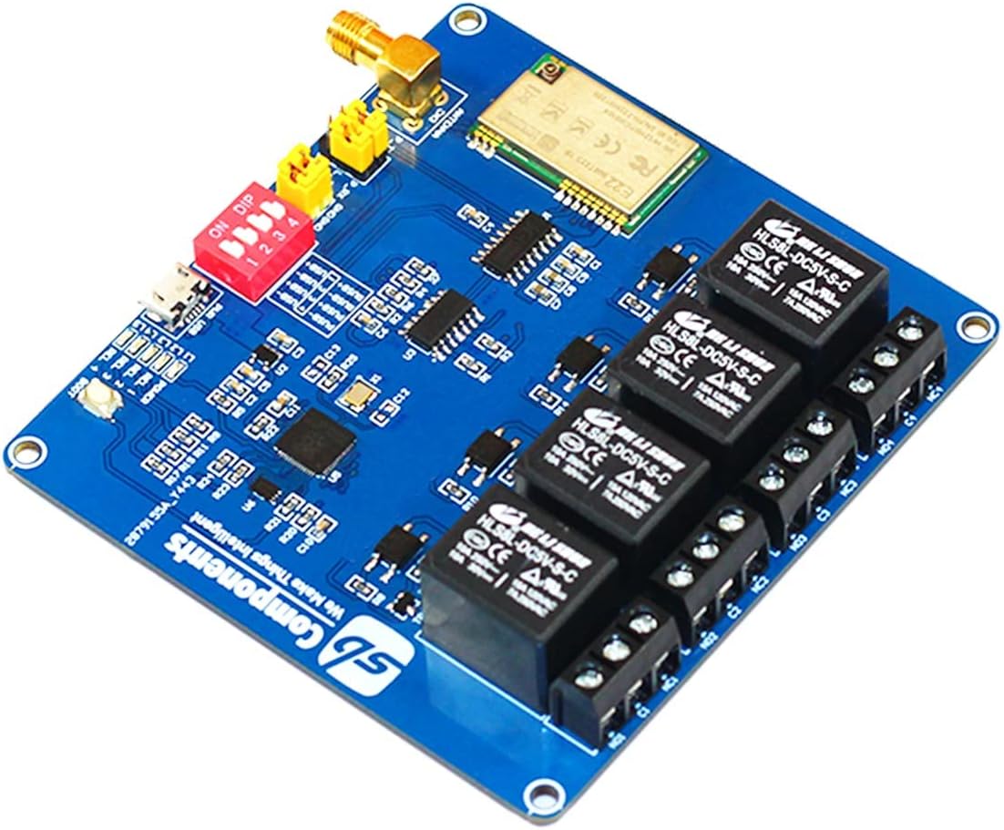 sb GatePi 4 Channel - LoRa Based Relay Board 4 Channel Relay with LoRa Module Based on Raspberry Pi 2040 Smart Data Transmission LoRa Module, Transmission up to 5 KM (433MHz)