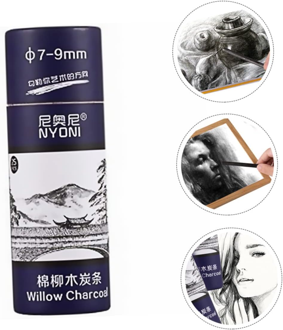 25pcs Willow Charcoal Drawing Bars 7-9mm Sketching Pencils for Artists and Beginners for Painting and Sketching Supplies