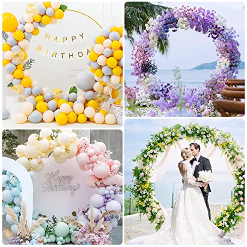 Image of Round Backdrop Stand 6FT Gold Metal Circle Balloon Arch Frame | Metal Circle Backdrop Stand Gold Round Arch for Wedding Birthday Party Bridal Baby Shower Anniversary Event Ceremony