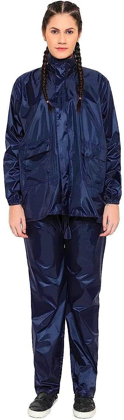 Casual Solid Women Raincoat (5007_Rainsuit_Blue_2XL)-image-5