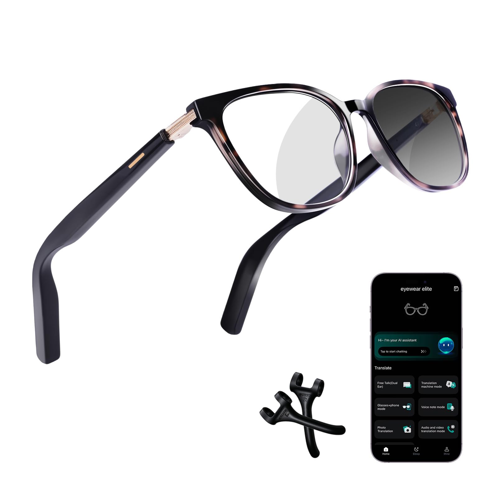 AI Smart Glasses for Men & Women – Powered by ChatGPT, Real-Time Translation, Bluetooth Glasses with Photochromic Lens, Music & Hands-Free Calling, UV & Blue Light Protection, Thin Temples-image-6
