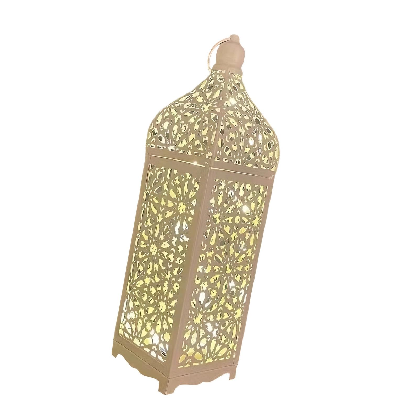 Bougie LED en fer creux vintage : lanterne décorative intérieur extérieur pour table