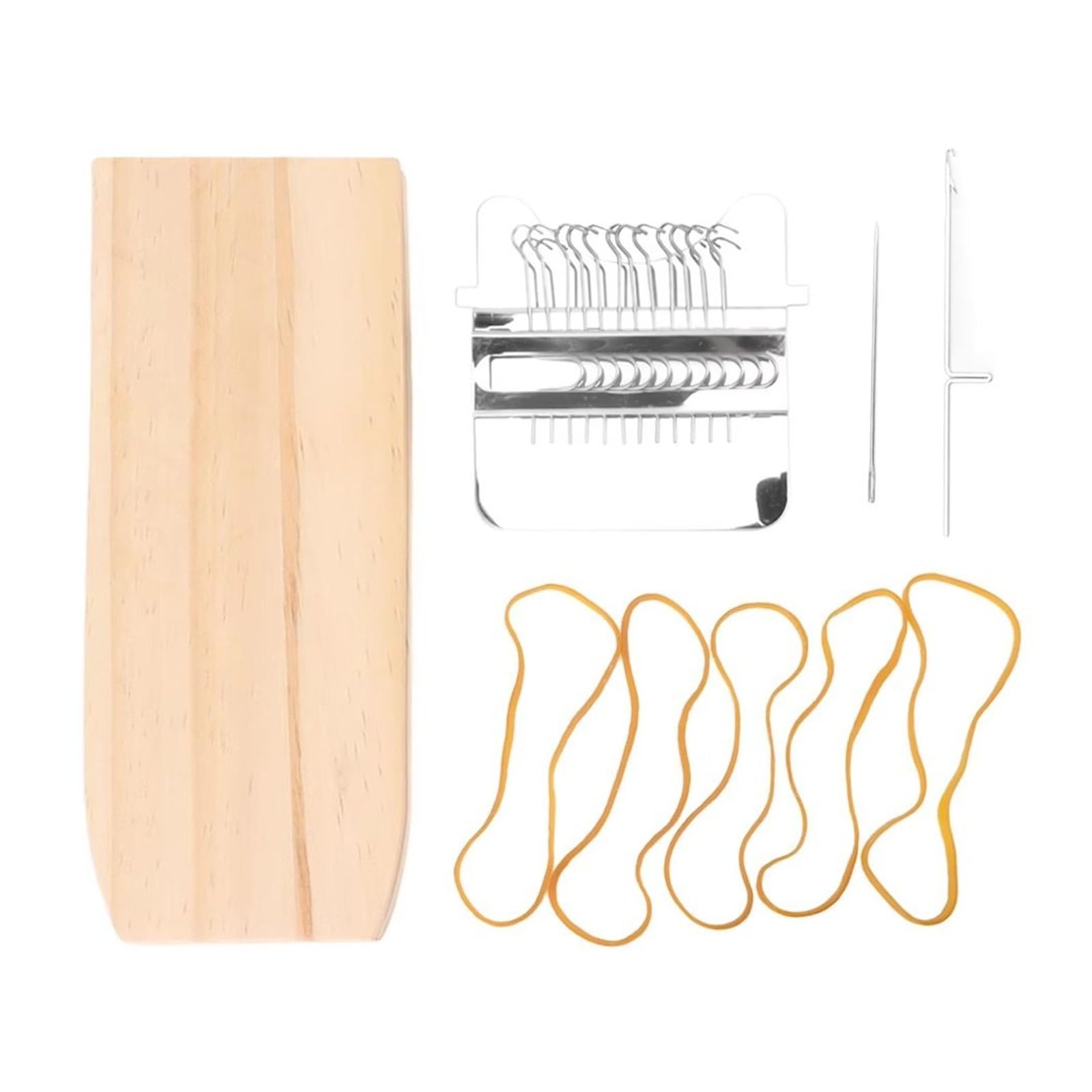 Clothes Mending Wooden for Mini Rectangular Quickly Makes Darning Loom Portable Mending Loom Fun Weaving (14 haczyków)