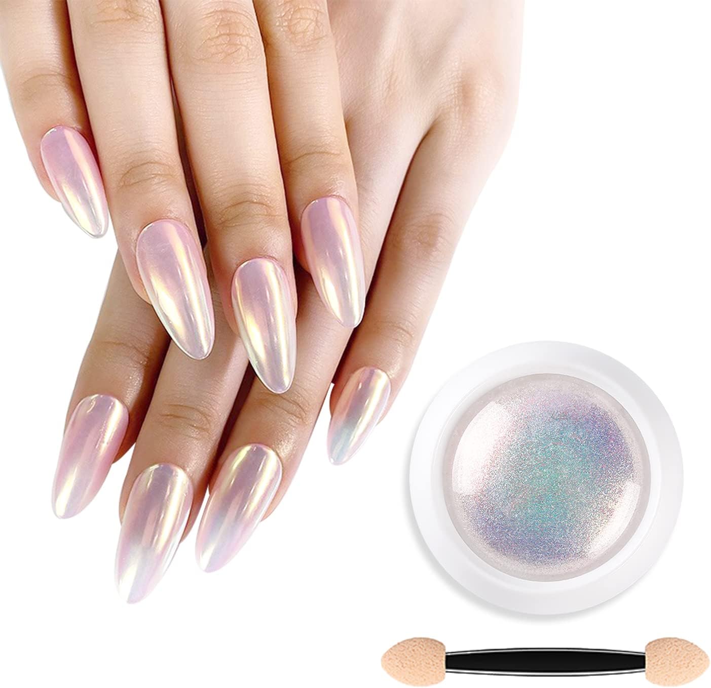 1 Pcs Neon Pearl Chrome Nail Powder, Magic Mermaid Chrome Nail Powder ...