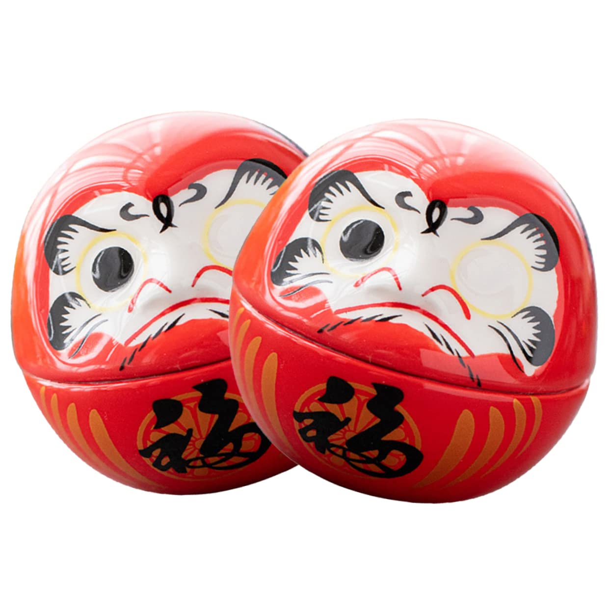 Ciieeo 10 Pièces Oeufs du Dharma Mini Poupées De Fortune Statues De Décoratif Vacillant Décor Chat Maneki Neko Céramique Rouge