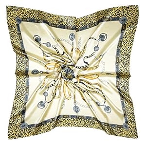 Vabovin Damen Seiden Schal Quadratisch Gelb