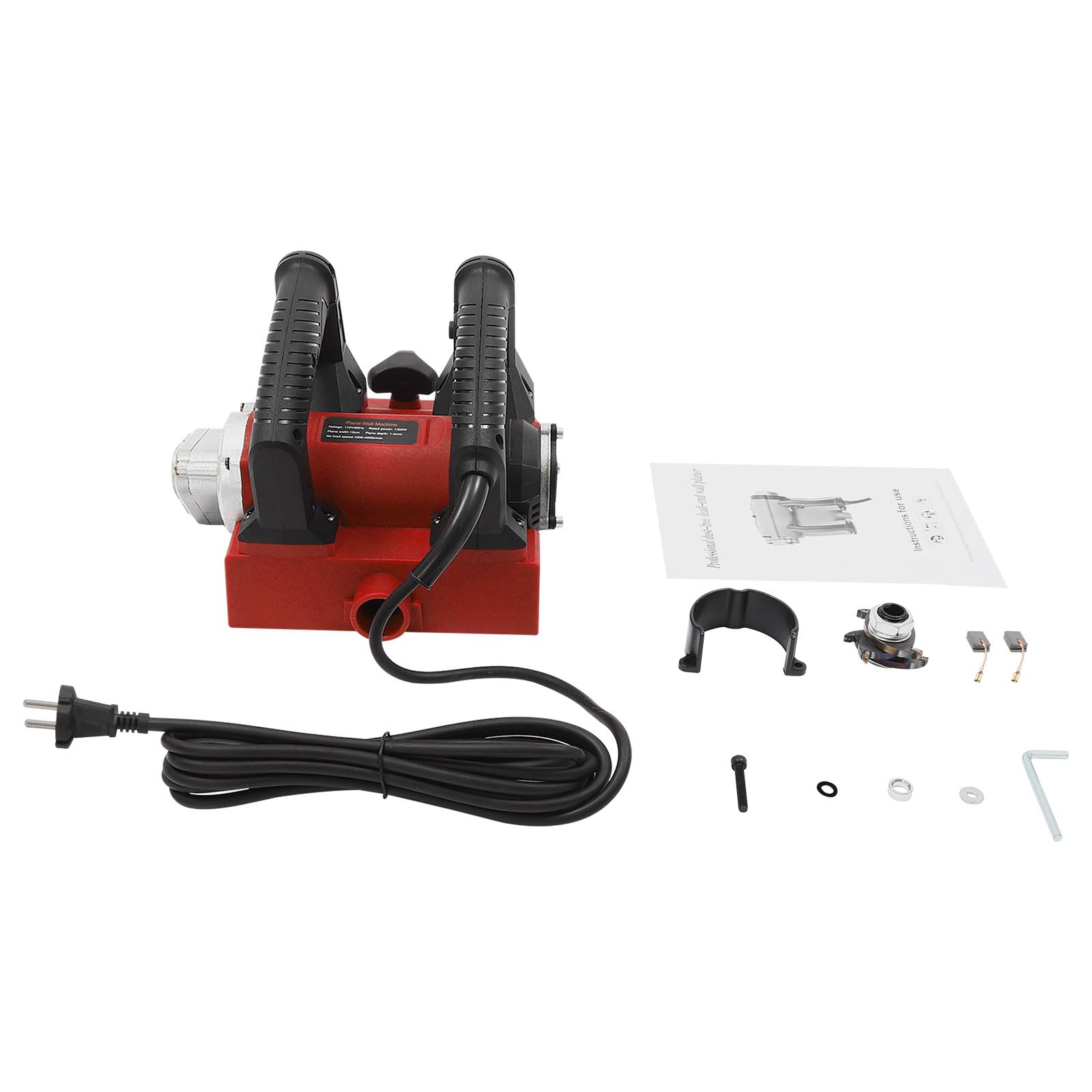 Elektryczna strugarka ścienna, 1300 W, strug ręczny, 1000-4000 obr./min, elektryczna strug ścienny, regulowana głębokość 1-4 mm, z kablem sieciowym 3 m, walizka na narzędzia
