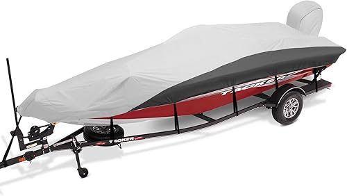 Boatpro Funda para lancha remolcable de 14 a 16 pies con cubierta de motor fuera de borda, lona marina 900D, impermeable, resistente para lanchas de