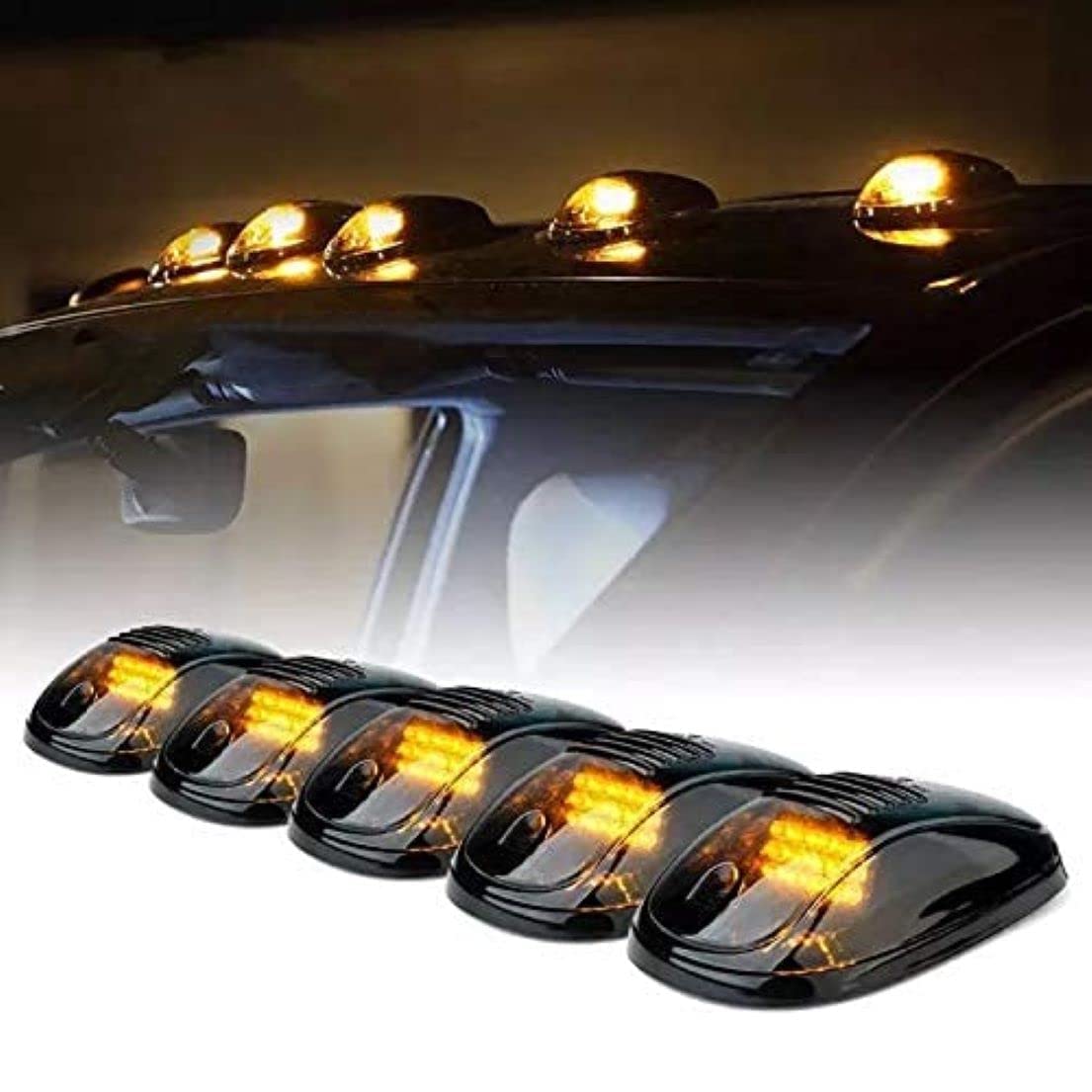 GOLDEN SPARROW 5pcs Car Cab Roof Marker Lights For Truck SUV DC 12V 9