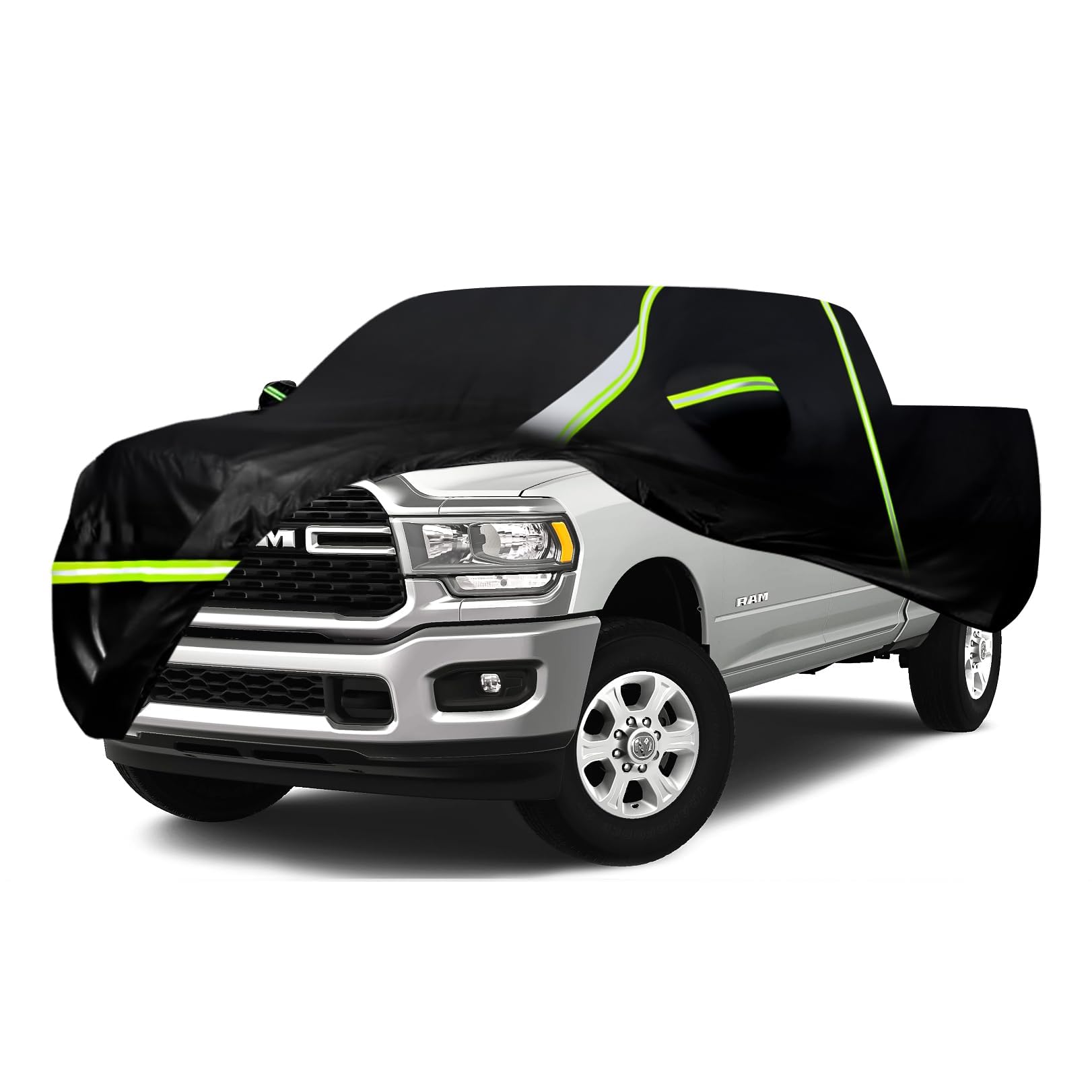D-Lumina Waterproof Car Cover for 1998-2022 Dodge Ram 2500 3500 Crew Cab 6.5 ft Short Bed Truck, All Weather 210D Windproof Truck Covers with Double Zipper Door, for Rain Snow UV Sun Dust Protection