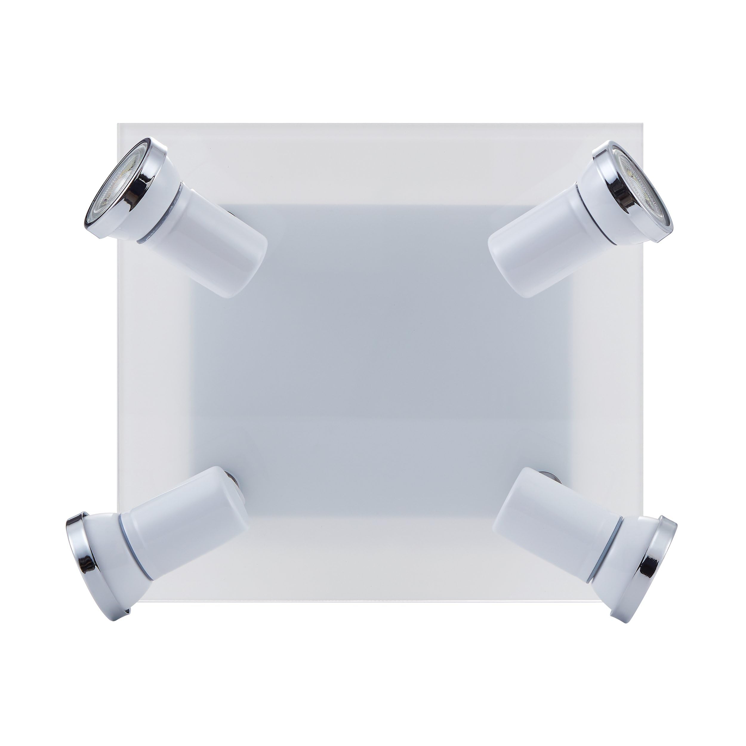 EGLO Lampa sufitowa Tamara 1, 4-płomienna lampa sufitowa | oświetlenie do łazienki, lampa łazienkowa z metalu w bieli i chromie, szkło, reflektory sufitowe, spoty z żarówkami GU10