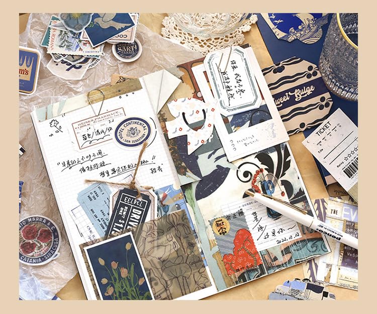 Image of WEMOL DIY 86 Pcs Vintage Aesthetic Scrapbooking Supplies Stickers