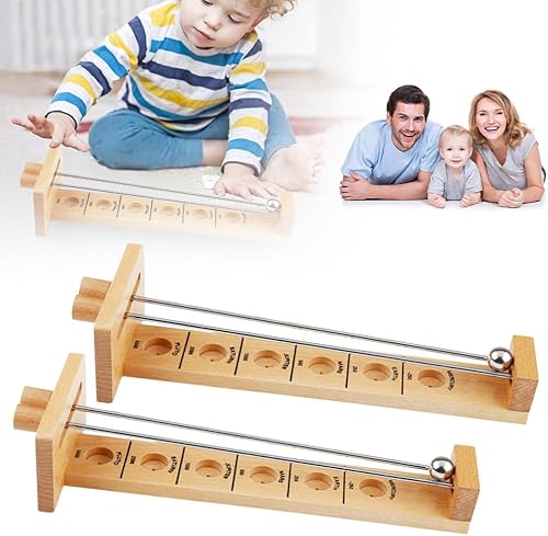 Miniatura 7 de Juego de palo y pelota, juegos de disparar a la luna, divertido juego interactivo de mesa de bolas de acero, juego de desarrollo de equilibrio de