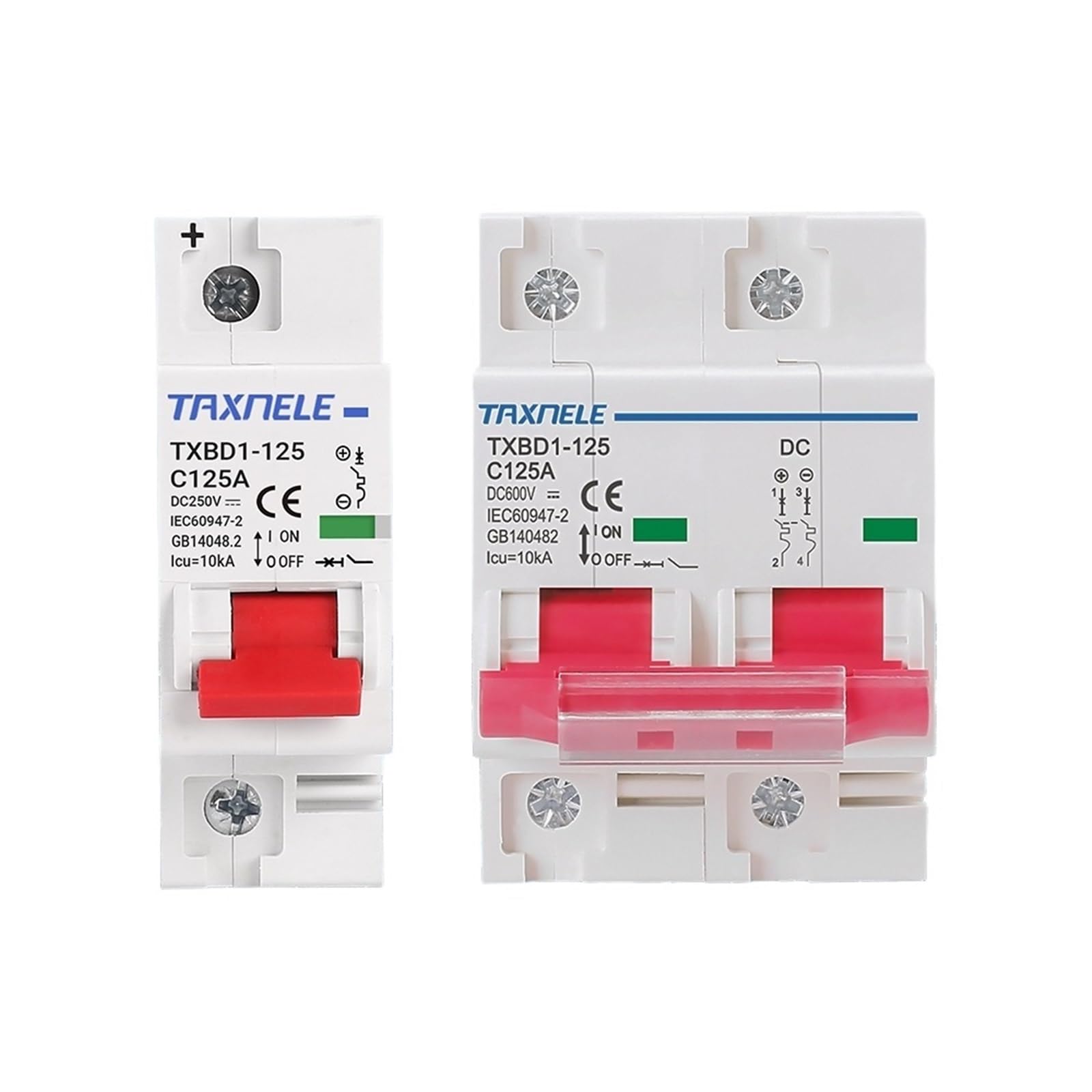 AVSBBYEPS 1P 2P DC MCB 600V Circuit Breaker Battery Switch Short Overload Protection Solar Photovoltaic PV 100A 125A(100a,1P)
