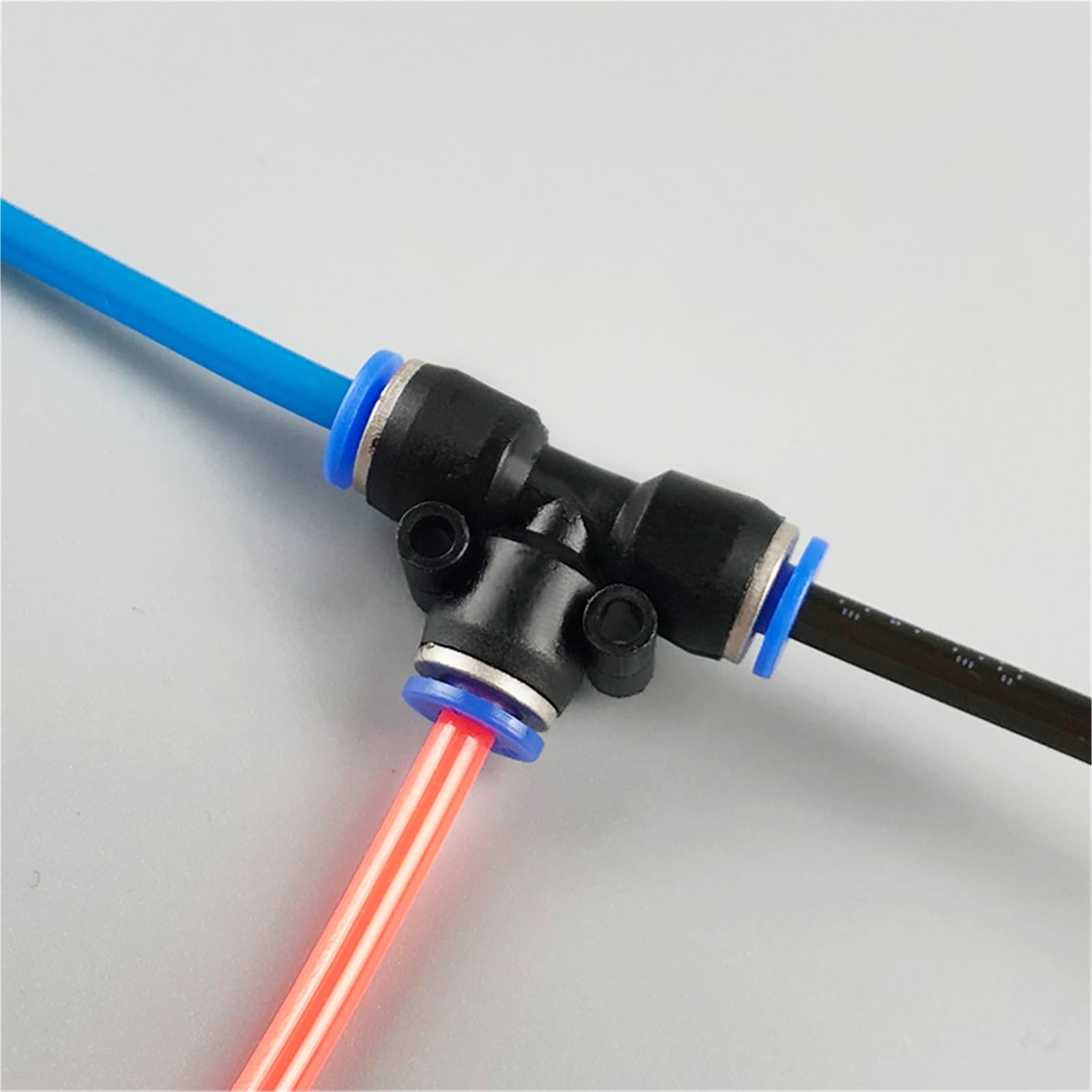 Conectores de aire PE, conector neumático conexión rápida, tubo plástico 3 vías, manguera agua(PEG 10-6,100 PCS)