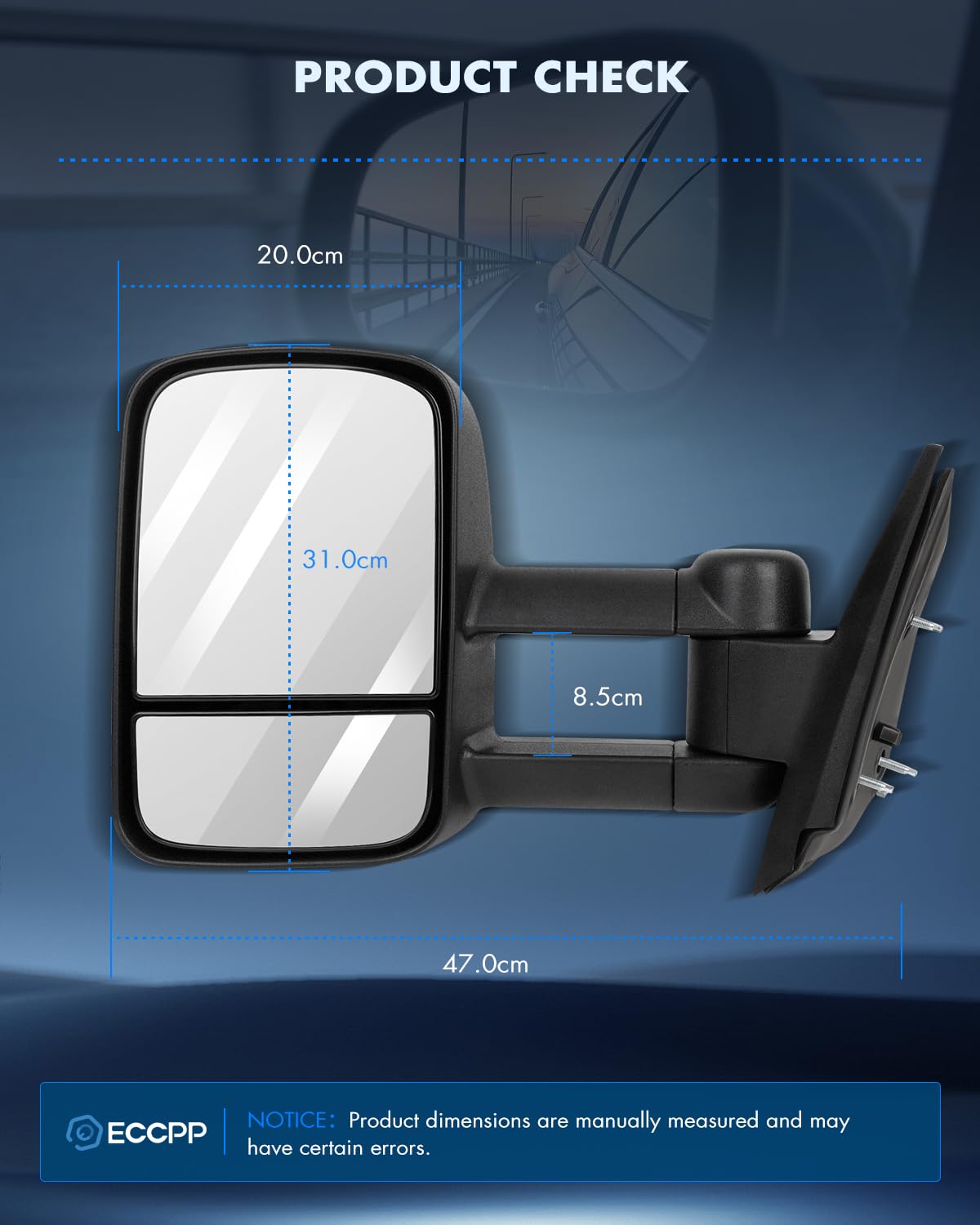 Tow Mirrors Gmc PAIR Of Power Heated Towing Mirrors For 2007-2013 Chevy Silverado 1500/2500/3500HD - Chrome, Manual Fold 2015 Silverado Tow Mirrors Oem - Foto 9