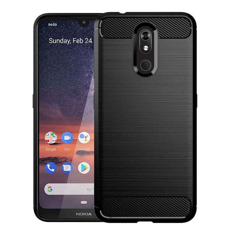 Image of Hybrid Carbon Fiber Back Case for Nokia 3.2 (Black)