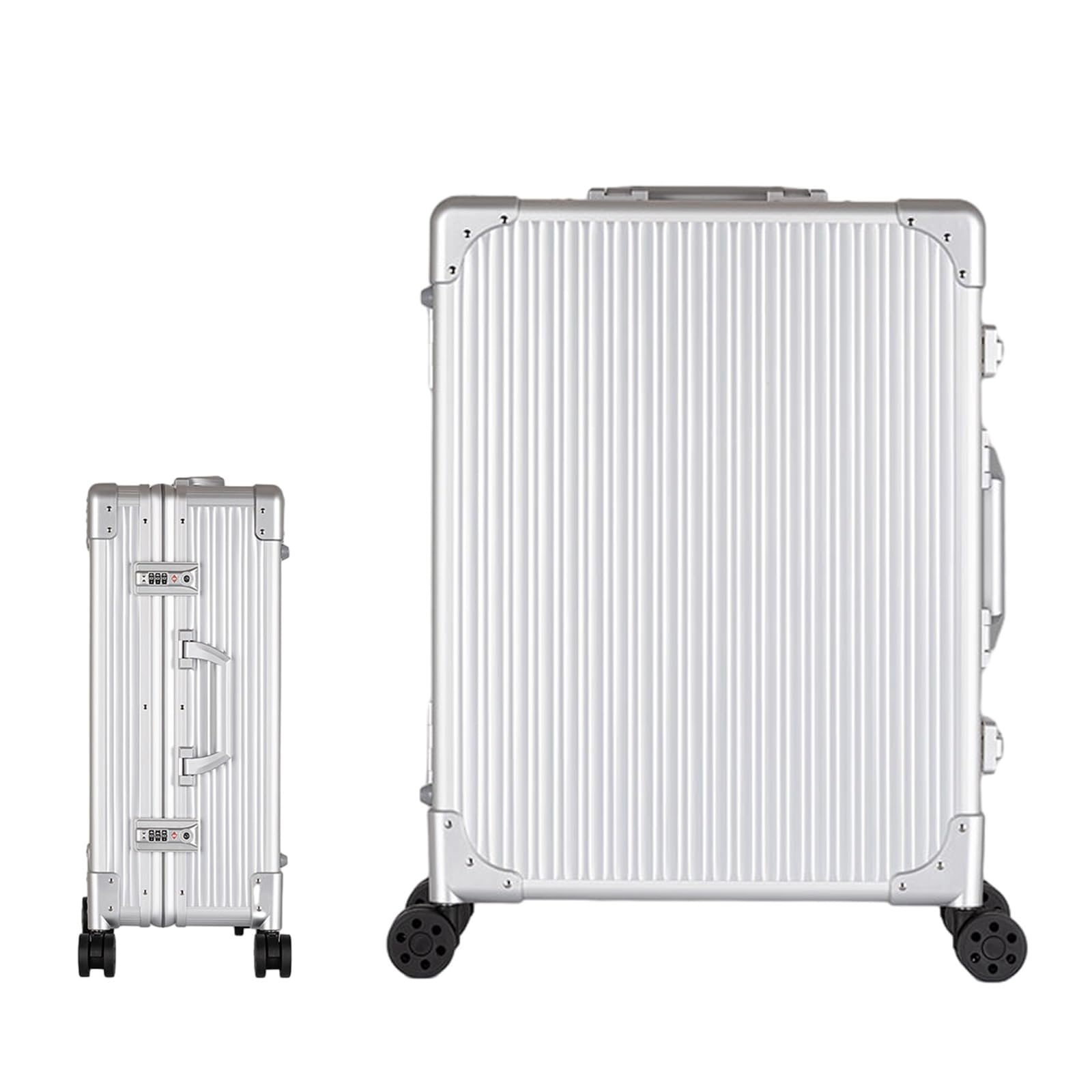 Walizka na kosmetyki, aluminiowa walizka na kółkach z 8 diodami LED, zwijany organizer na kosmetyki z lustrem, stacja do makijażu do podróży, wielofunkcyjna