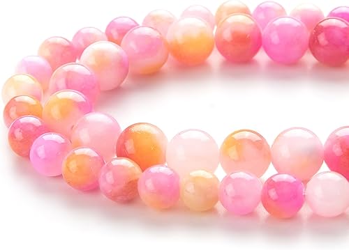 Miniatura 2 de Cuentas de piedras preciosas naturales para la fabricación de joyas, cuentas de jaspe imperial rosa, blanco, rojo, amarillo, cuentas redondas de