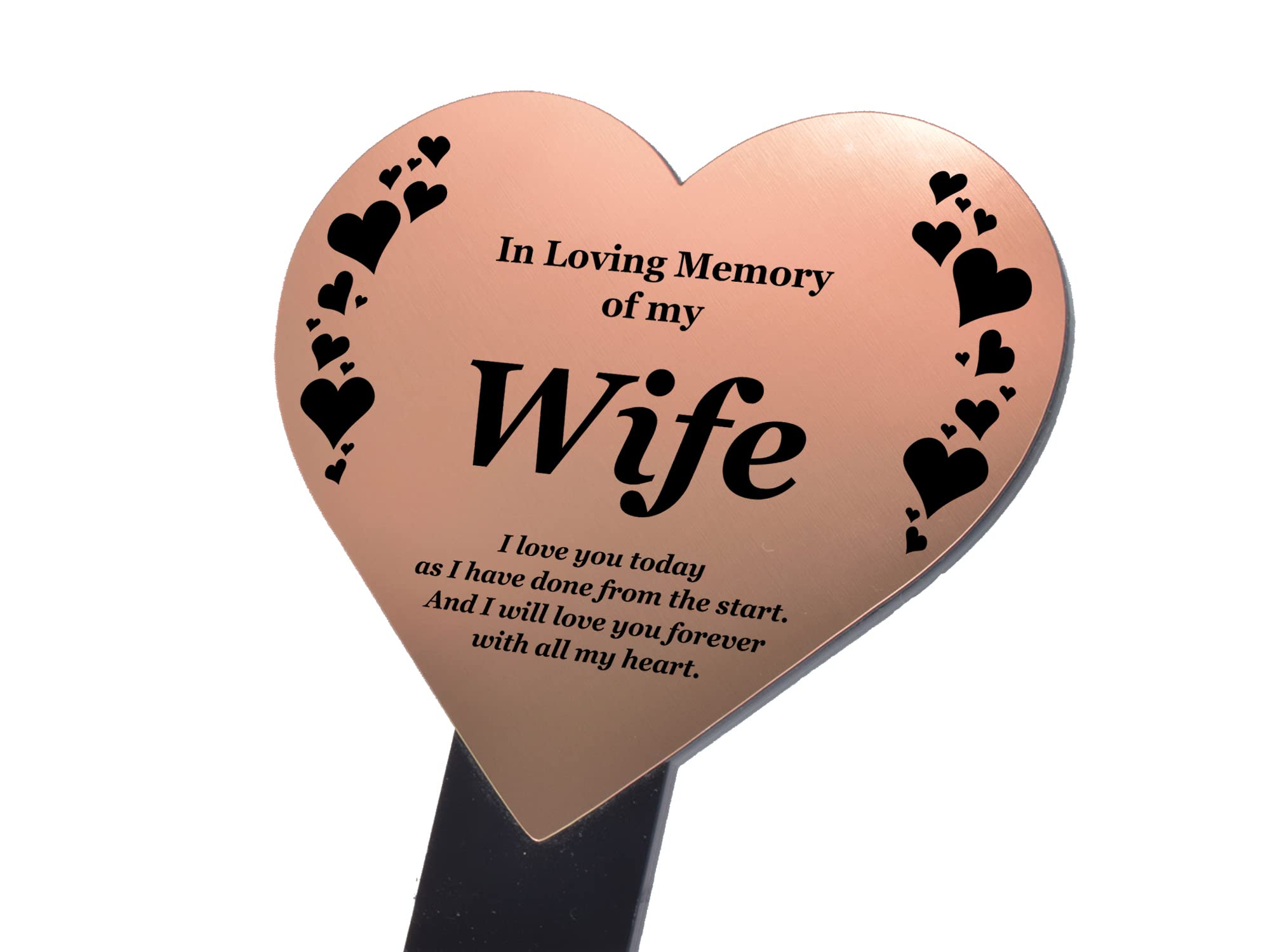Origindesigned Copper Wife Memorial Remembrance Plaque Stake, Heart Shape - Gold/Silver/, Waterproof, Outdoor, Grave Marker, Tribute, Plant Marker Active Restock Requests: 0 (Copper)