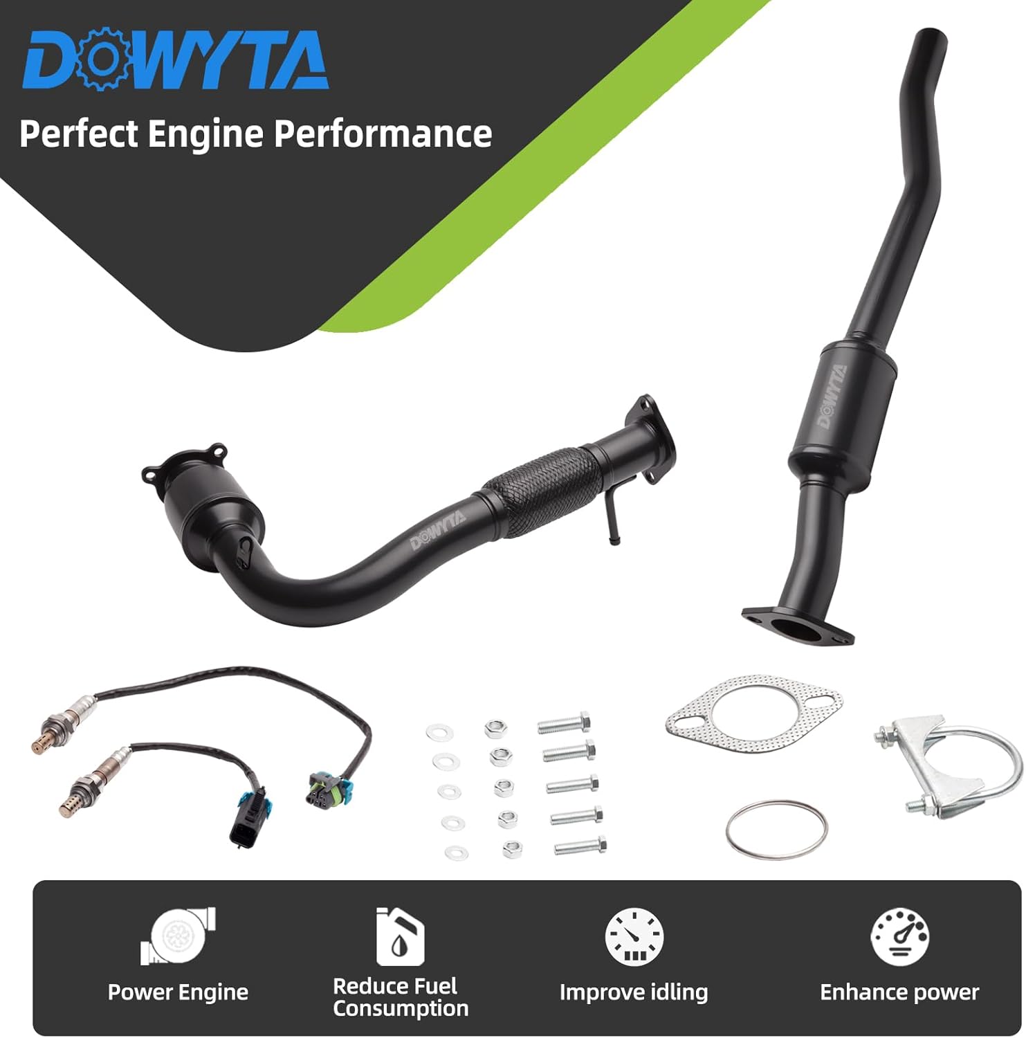 Front & Rear Catalytic Converter Kit Compatible with 2012-2015 Chevrolet Captiva Sport, 2010-2014 Chevrolet Equinox, 2010-2014 GMC Terrain 2.4L L4(EPA Compliant)