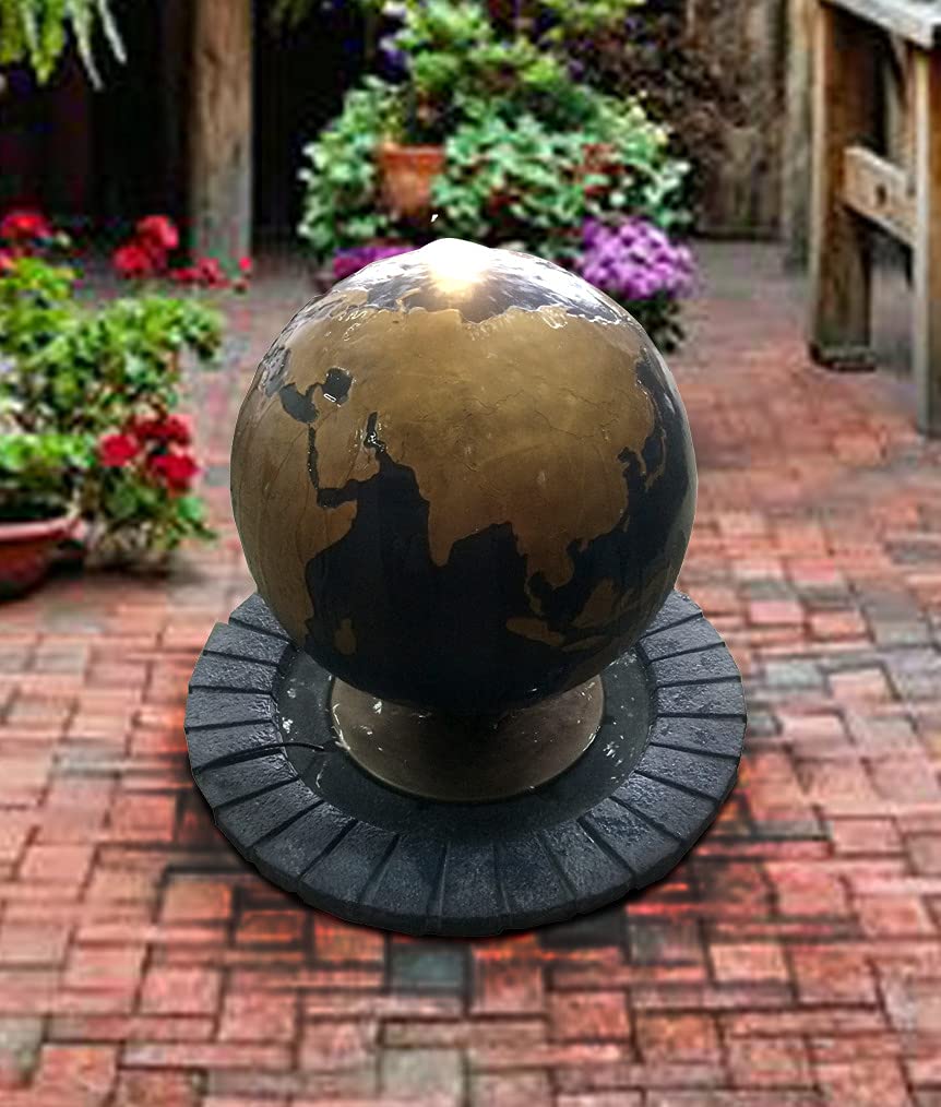 Garden Art Decorative Poly Resin Fountain with Led Light for Indoor Outdoor Home Office Garden Décor GA160082(L61*B61*H69cm) (GA160082)-image-27