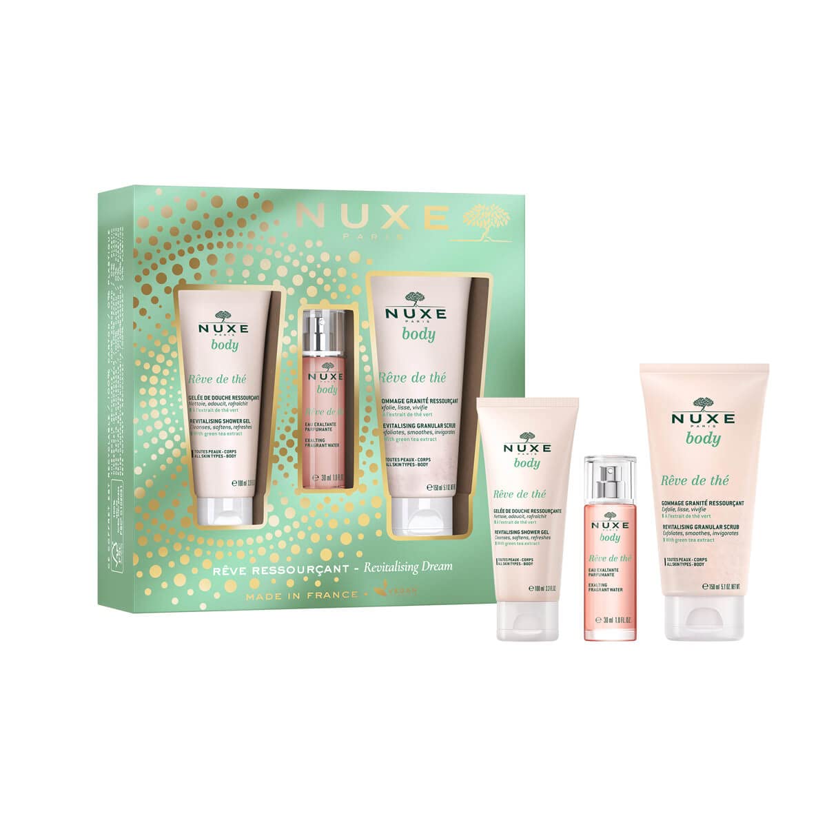 Nuxe Body Rêve De Thé - Revitalising Dream 3 Piece Gift Set: Body Scrub 150ml - Shower Gel 100ml - Scented Water 30ml image 2