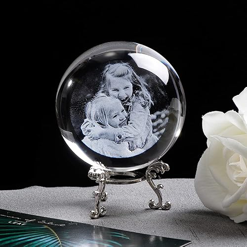 Miniatura 2 de Bola de fotos de cristal personalizada, bola de cristal con foto personalizada, accesorios de decoración del hogar, esfera de cristal para fotos de