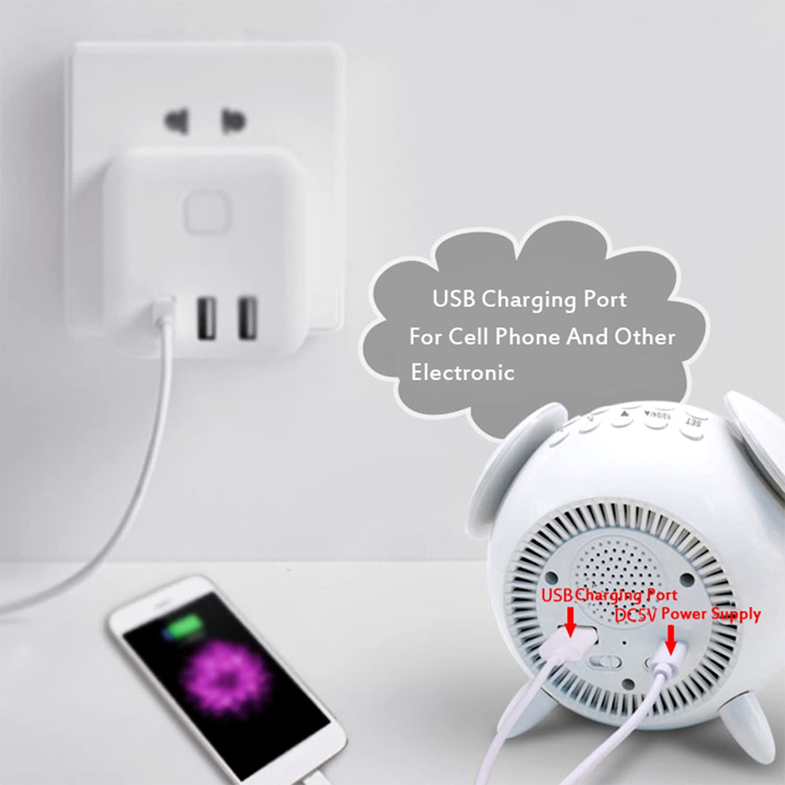 Wake-Up Light, Sveglia con Simulazione di Alba, Funzione di Aiuto al Sonno, Doppio Allarme e Snooze, per Bambini, Adulti, Camere da Letto (Color : White)