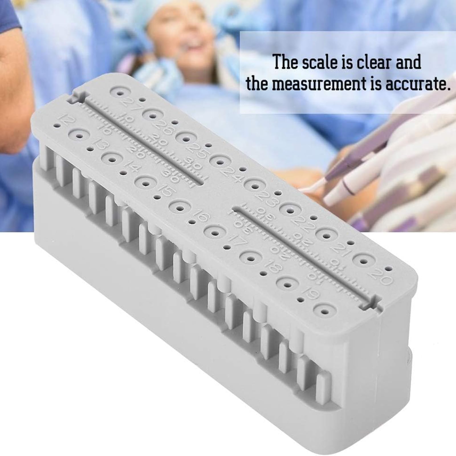 3pcs Supporto per Strumenti di Misura Endodontici Dentali Blocco di Lime Endodontiche Autoclavabili Righello per Strumenti di Misura(Color:Grigio)