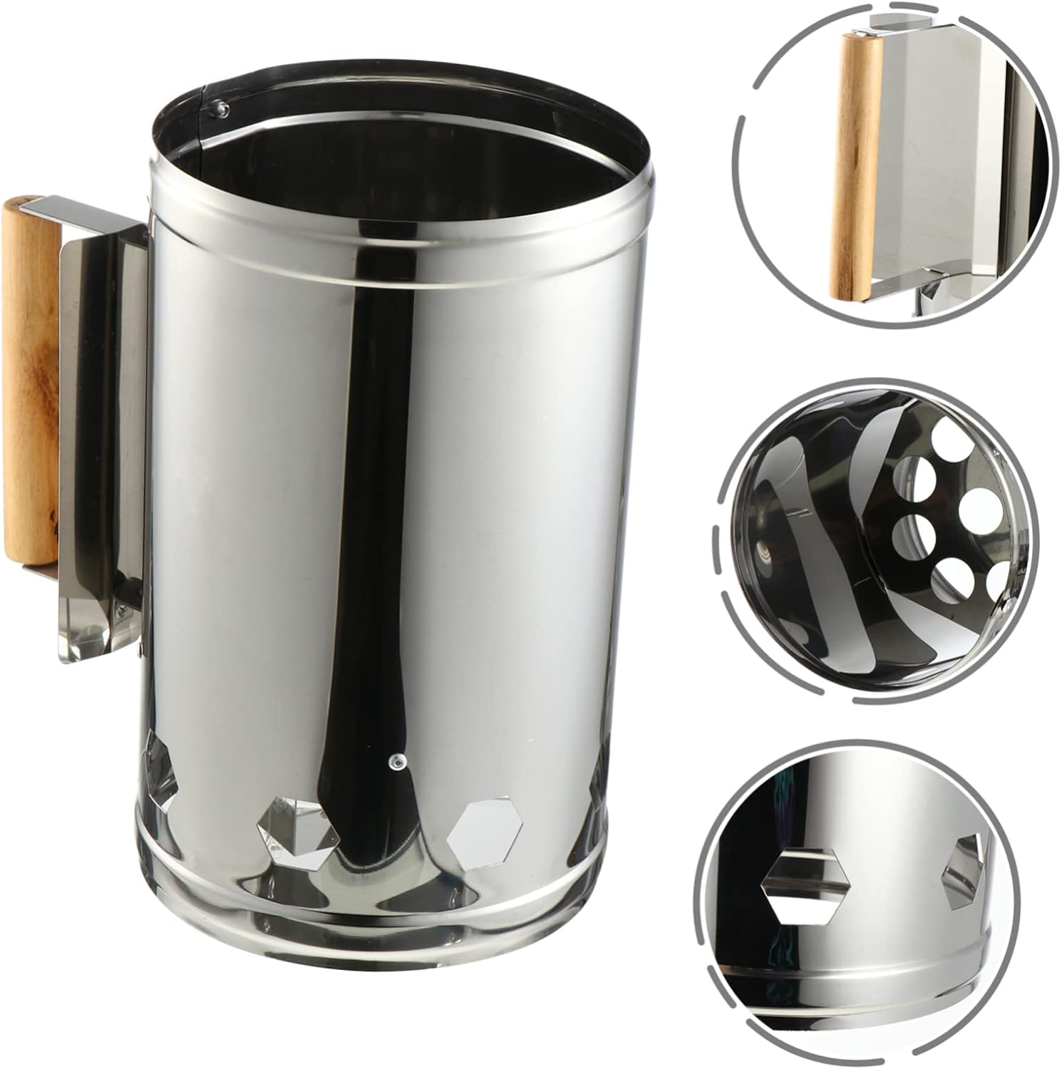 1Pc Bbq Charcoal Chimney Starter Outdoor Fire Starter Bucket Fast Ignition Bbq Tool Durable and Heat Resistant Design for Grilling and Barbecues
