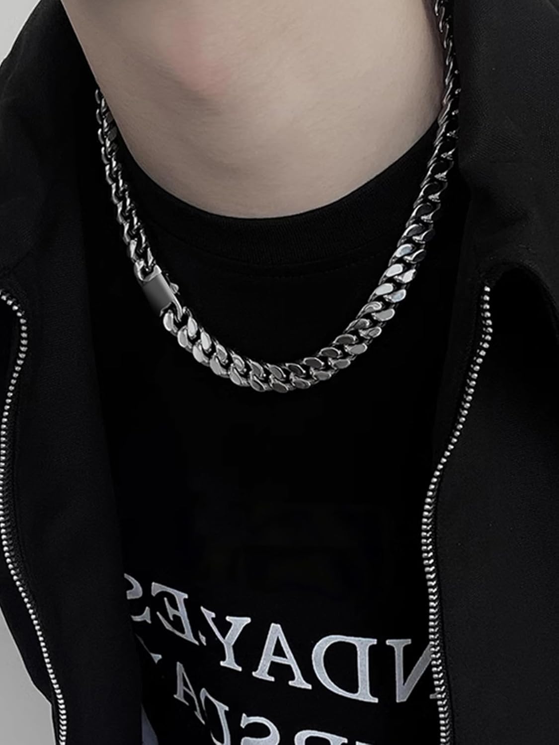 Stainless Steel Cuban Link Chain Necklace for Men, Real Gold/Black Plated Curb Chains, 5/7/9/11mm width,18"-30" Length Hip Hop Jewelry Gift, Send Gift Box - Image 2