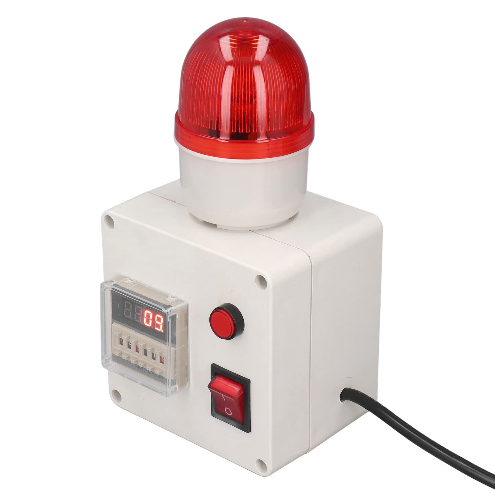 Fafeicy Sirena con Timer Ciclo di Allarme Sonoro Industriale 90-110 Decibel Regolabile con Display a 6 Cifre per la Produzione, Trasformazione Alimentare, Prodotti Chimici, Medici