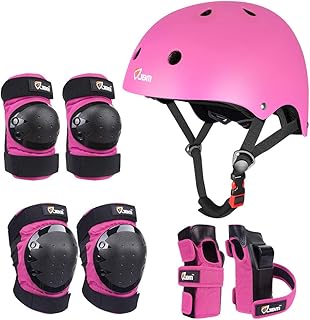 JBM Adult & Kid Skating Protective Gear Set for Beginner to Advanced, Skateboard Helmet Knee and Elbow Pads with Wrist Guards for Inline Roller Skating, Scooter, Skateboarding