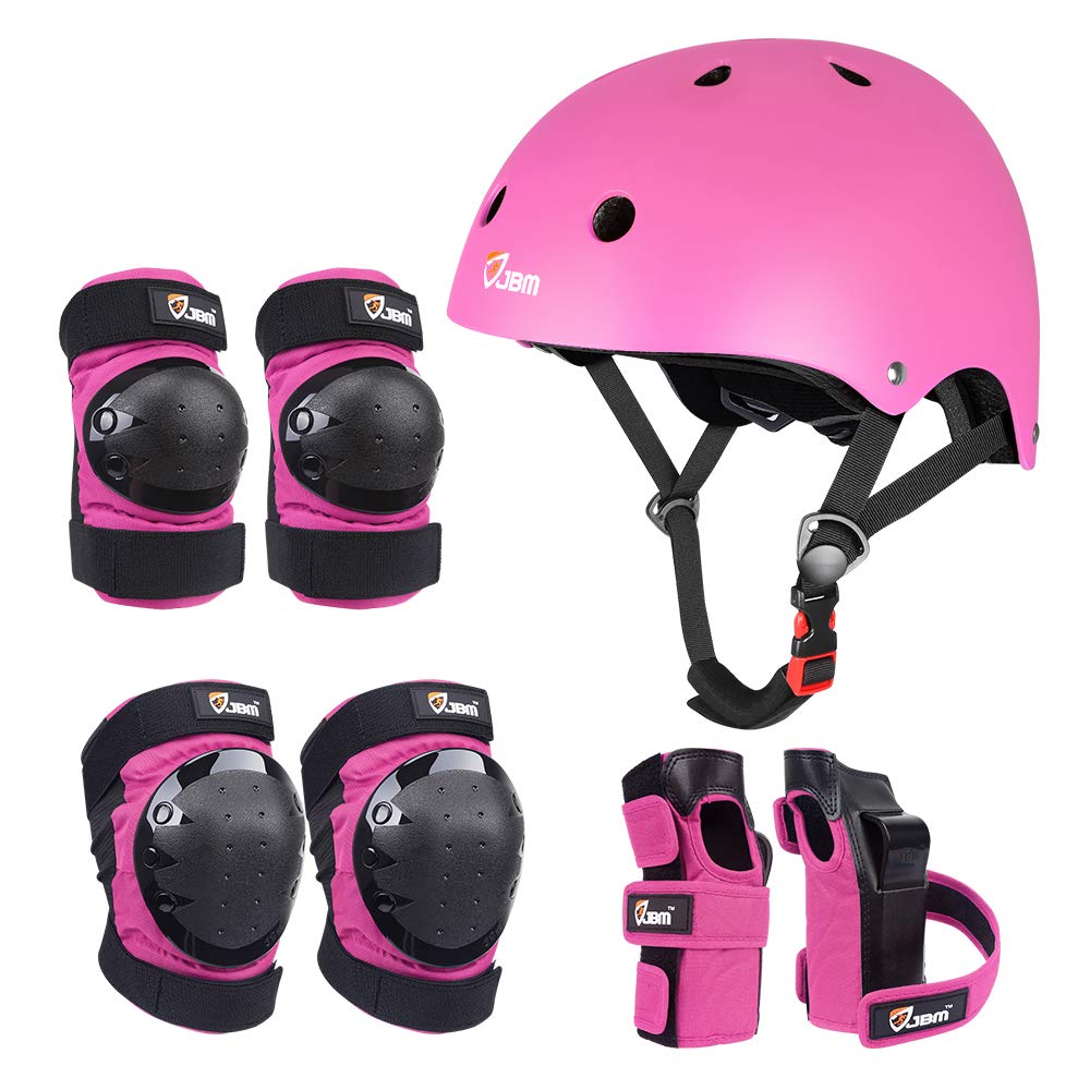 JBM Adult &amp; Kid Skating Protective Gear Set for Beginner to Advanced, Skateboard Helmet Knee and Elbow Pads with Wrist Guards for Inline Roller Skating, Scooter, Skateboarding
