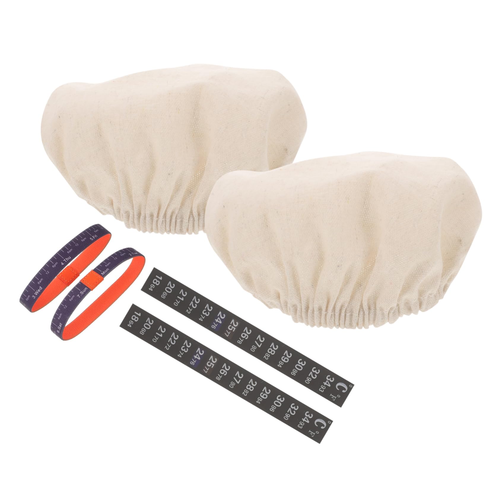 ABOOFAN 2 Sätze Hefefermenter-Set Glas-stoffabdeckung Glasgefäß-zubehör Zubehör Für Sauerteig-startergläser Thermometerstreifen Sauerteig-starterglas-stoffbezug Datumsbänder Baumwolle