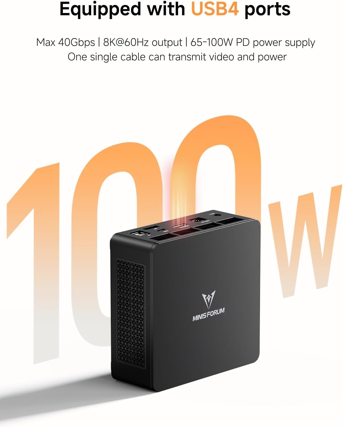 MINISFORUM UM690L Slim Mini PC, procesador AMD Ryzen 9 6900HX de 8 núcleos hasta 4,9 GHz, AMD Radeon 680M, 32GB LPDDR5 (integrada, hasta 6400 MT/s)/512GB SSD, HDMI/USB4/DP, USB 3.2 x 2, WiFi6E, BT5.2 - 5