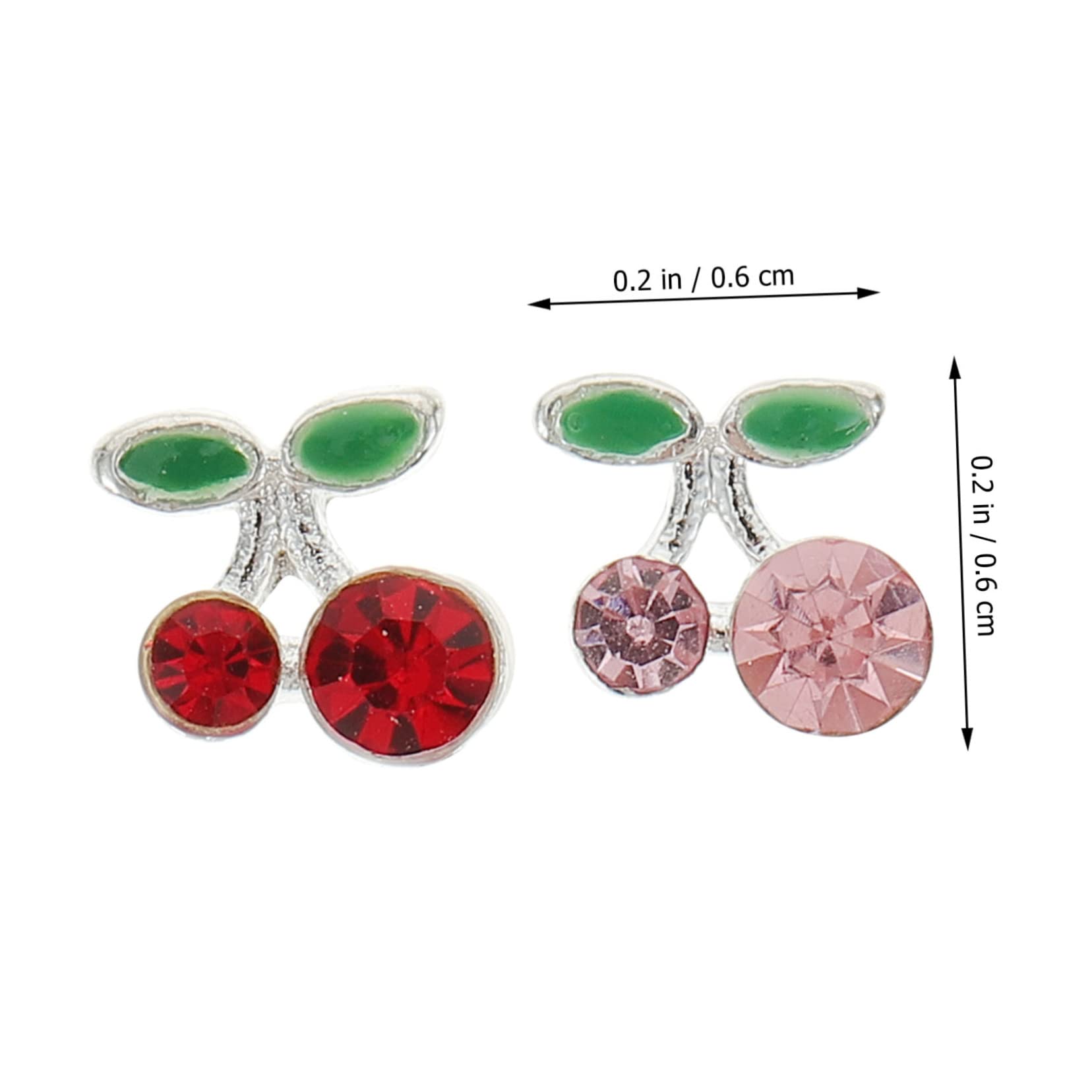 POPETPOP 108 Piezas Pegatinas De Uñas De Cereza Pedrería De Manicura De Cereza Rebanadas De Uñas Encantos De Arte De Uñas De Cereza Encantos De Uñas Astillas De Uñas 3d Aleación Clavo