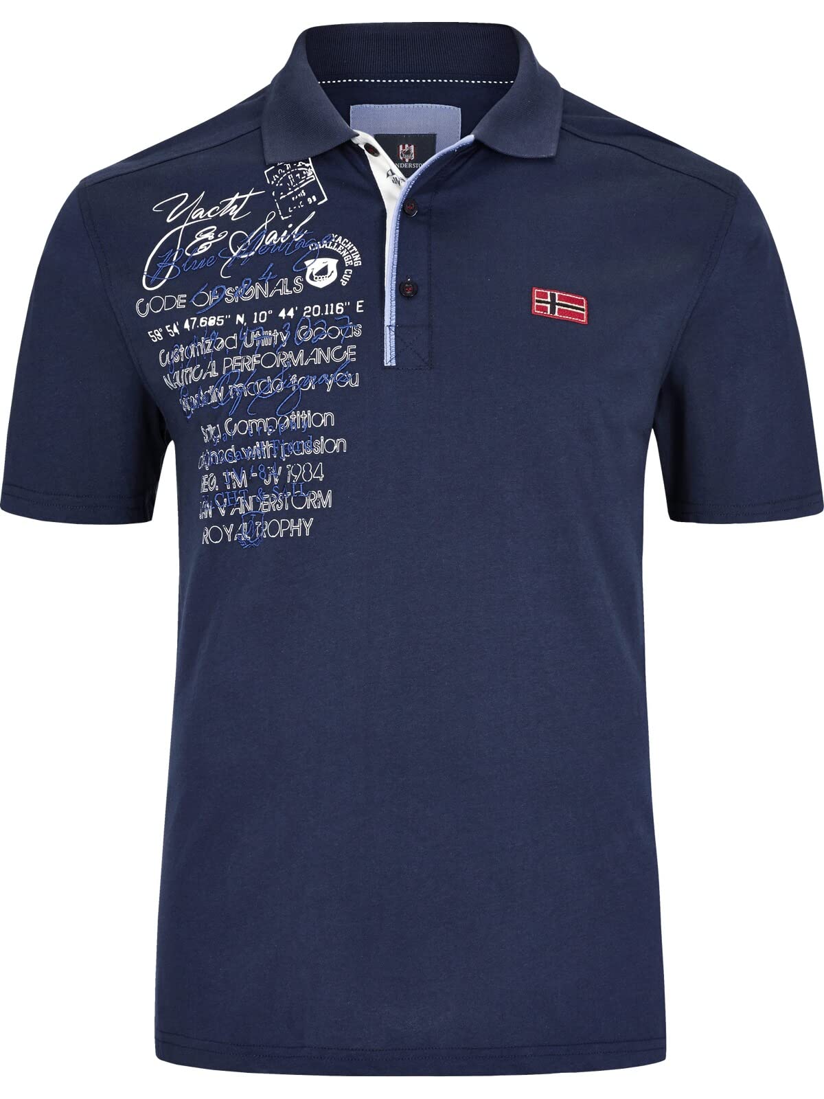Jan Vanderstorm Herren Poloshirt Jano | bedruckt | Kurzarm-Polohemd | Polokragen | 100% Baumwolle | große Größen L-7XL