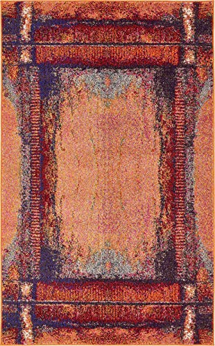 Tapete Unique Loom Estrella 100x160 cm naranja y negro miniatura 4