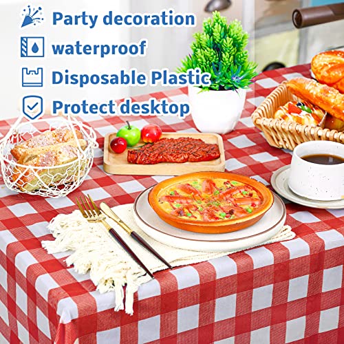 Panelee 5 Pack Assorted Color Disposable Checkered Plastic Tablecloths 54 X 108 Inch Gingham Rectangle Table Cover Decorative Buffalo Plaid Picnic Table Cloth For Party Birthday Wedding Picnic Home #TOP3