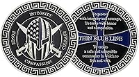 Vista 1 de Moneda de desafío policial delgada línea azul oficial de policía Oath Coin