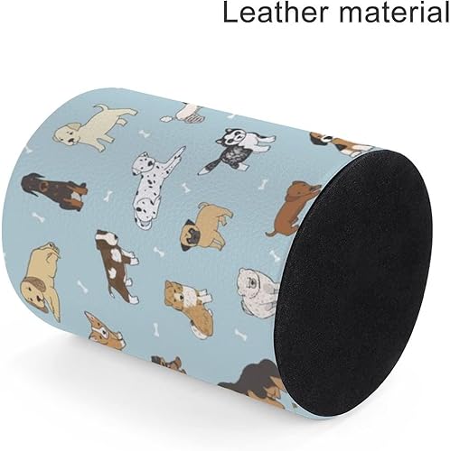 Miniatura 3 de XUWU Lindo cachorro perro lápiz titular organizador lindo lápiz taza escritorio decoración maquillaje cepillo soporte PU multifuncional oficina