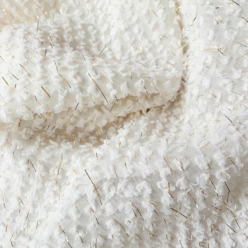 150 cm breit, 300 cm lang, Goldfaden, Jacquard, bestickter Chiffon-Stoff, Meterware, Polyester-Chiffon-Stoff für die Kleiderherstellung