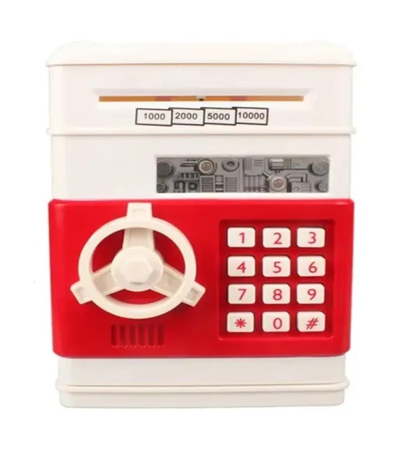Mini Safe, Electronic Piggy Bank Password Safe Box Money Boxes For Children Digital Coins Cash Saving Deposit Atm Machine Kid Gifts(Bianco)